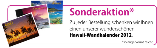 Sonderaktion: Hawaii-Kalender geschenkt
