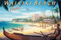 Vintage Magnet - Waikiki Beach
