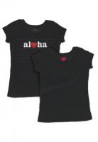  T-Shirt mit Aloha Aufdruck (schwarz, Gr��e L)