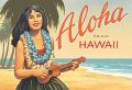 Vintage Magnet - Aloha from Hawaii 