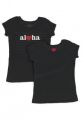  T-Shirt mit Aloha Aufdruck (schwarz, Gr��e L)