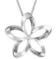 Hawaii Silber Plumeria Halskette 19mm